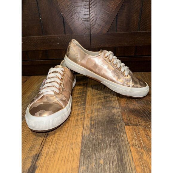 Revolve Superga 2750 Army Chrome Sneaker in Rose Gold Size US 8 EUR 39 - Picture 4 of 14